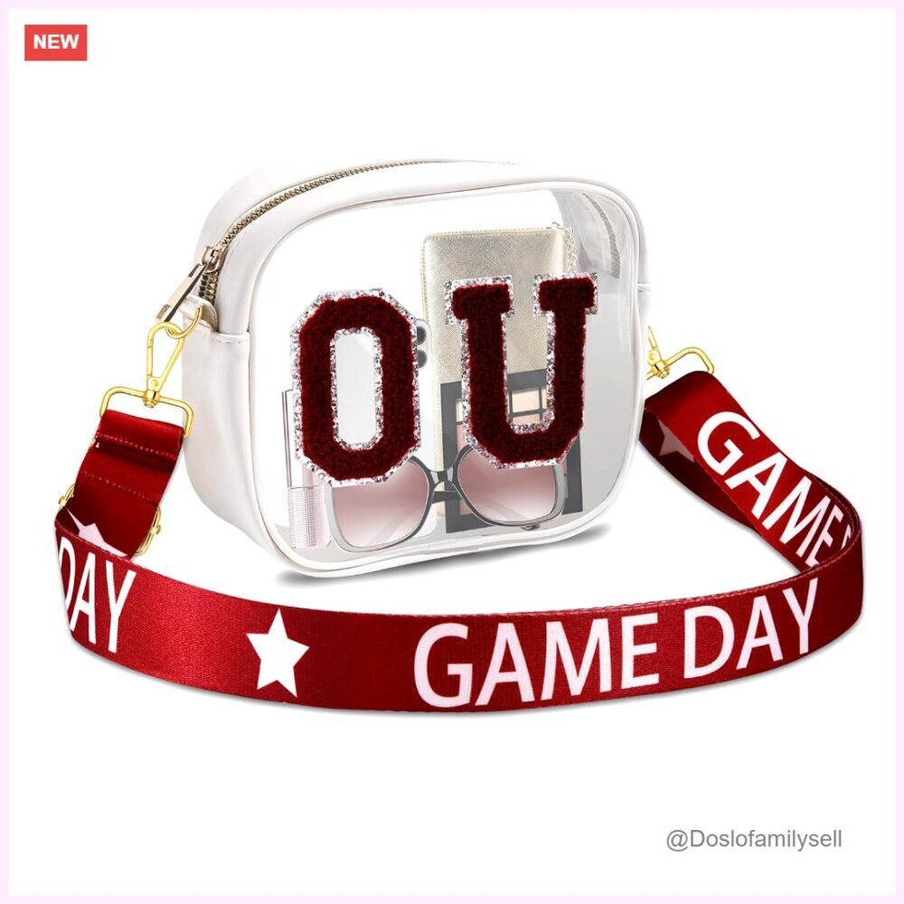 Stadium Approved Clear Crossbody Bag for Women Football Game Day
